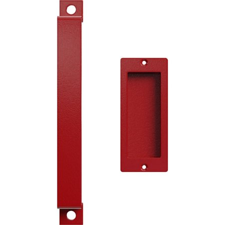 EKENA MILLWORK 11" Pull Handle & 6" Flush Pull for 1 3/4" Doors, Regal Red GB6001PP4116RR